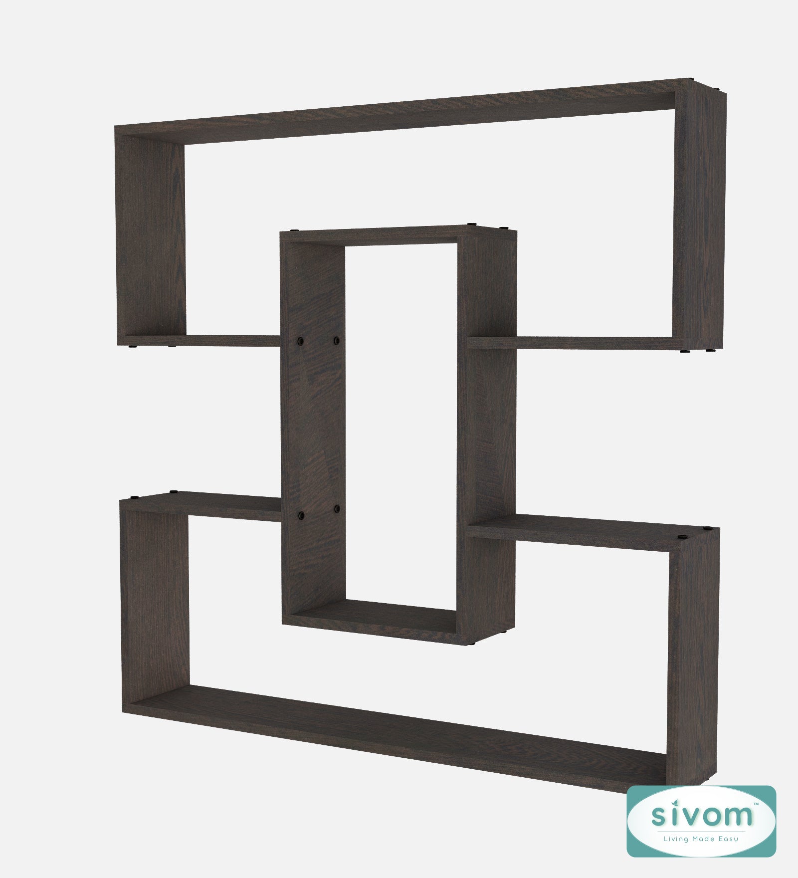 Sivom SIVOM MIZZ Multipurpose Modular Wall Racks/Shelves/Organiser/Décor Particle Board Wall Shelf (Number of Shelves - 6, ) for Modern Homes | Elegant Design & Premium Finish