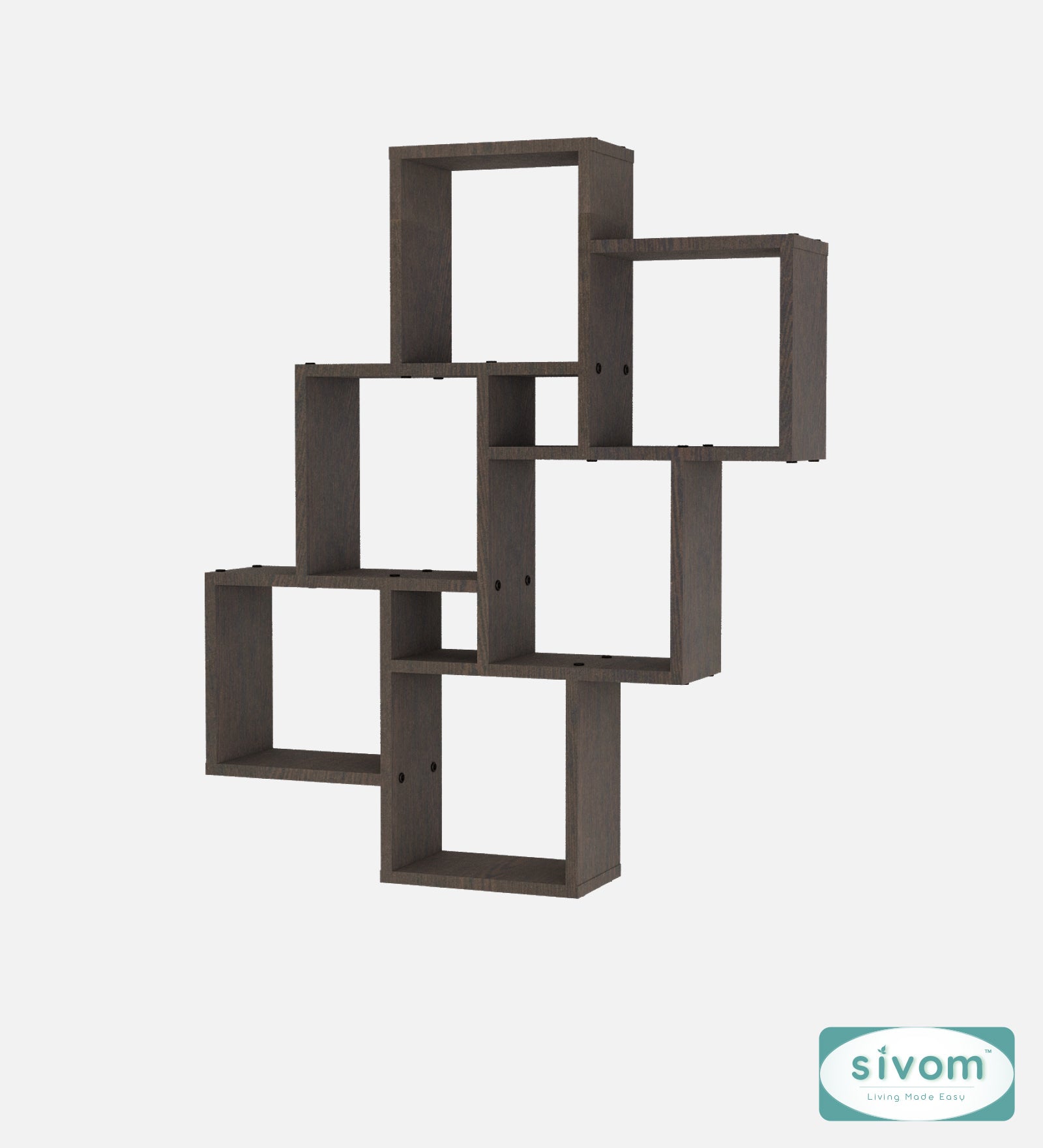 Sivom SIVOM CUBE Multipurpose Modular Wall Racks/Shelves/Organiser/Décor Particle Board Wall Shelf (Number of Shelves - 8, ) for Modern Homes | Elegant Design & Premium Finish