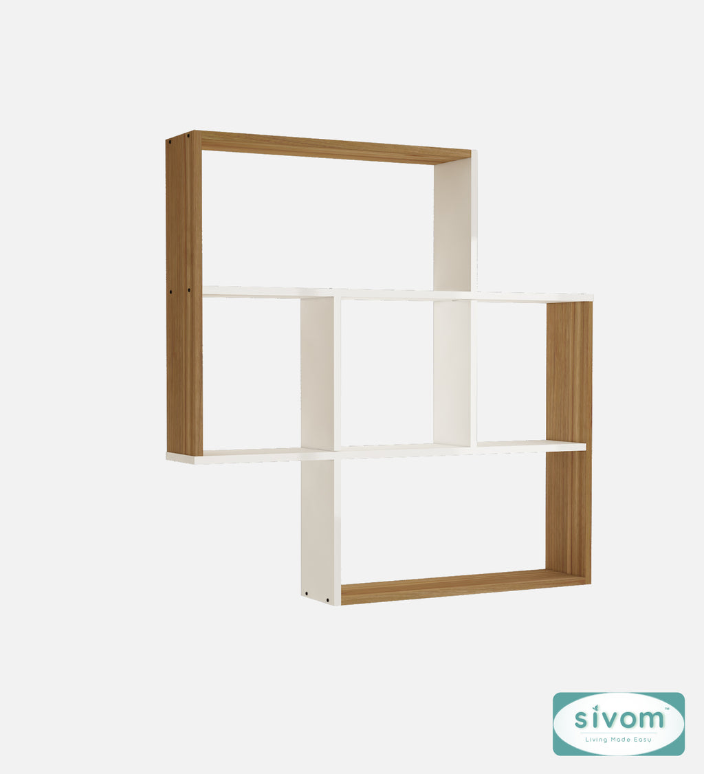 Sivom SIVOM RETICA Multipurpose Modular Wall Racks/Shelves/Organiser/Décor Particle Board Wall Shelf (Number of Shelves - 5, ) for Modern Homes | Elegant Design & Premium Finish