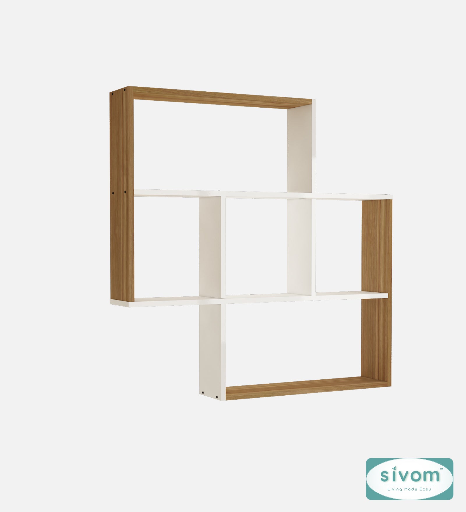 Sivom SIVOM RETICA Multipurpose Modular Wall Racks/Shelves/Organiser/Décor Particle Board Wall Shelf (Number of Shelves - 5, ) for Modern Homes | Elegant Design & Premium Finish