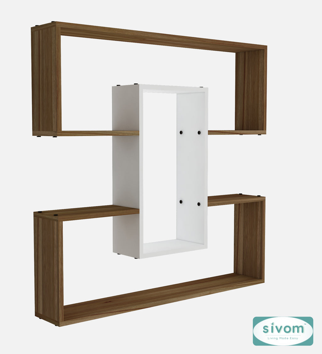 Sivom SIVOM MIZZ Multipurpose Modular Wall Racks/Shelves/Organiser/Décor Particle Board Wall Shelf (Number of Shelves - 6, ) for Modern Homes | Elegant Design & Premium Finish