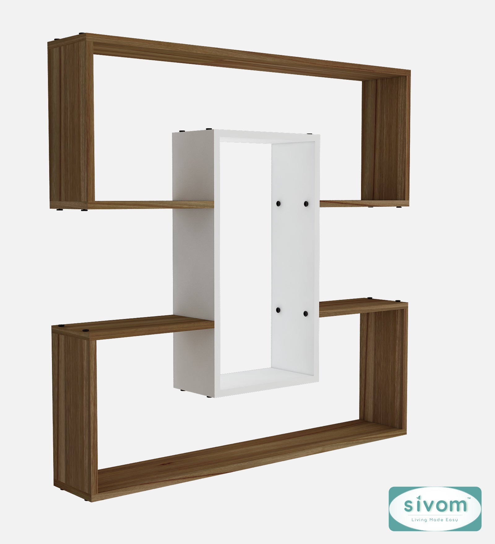 Sivom SIVOM MIZZ Multipurpose Modular Wall Racks/Shelves/Organiser/Décor Particle Board Wall Shelf (Number of Shelves - 6, ) for Modern Homes | Elegant Design & Premium Finish