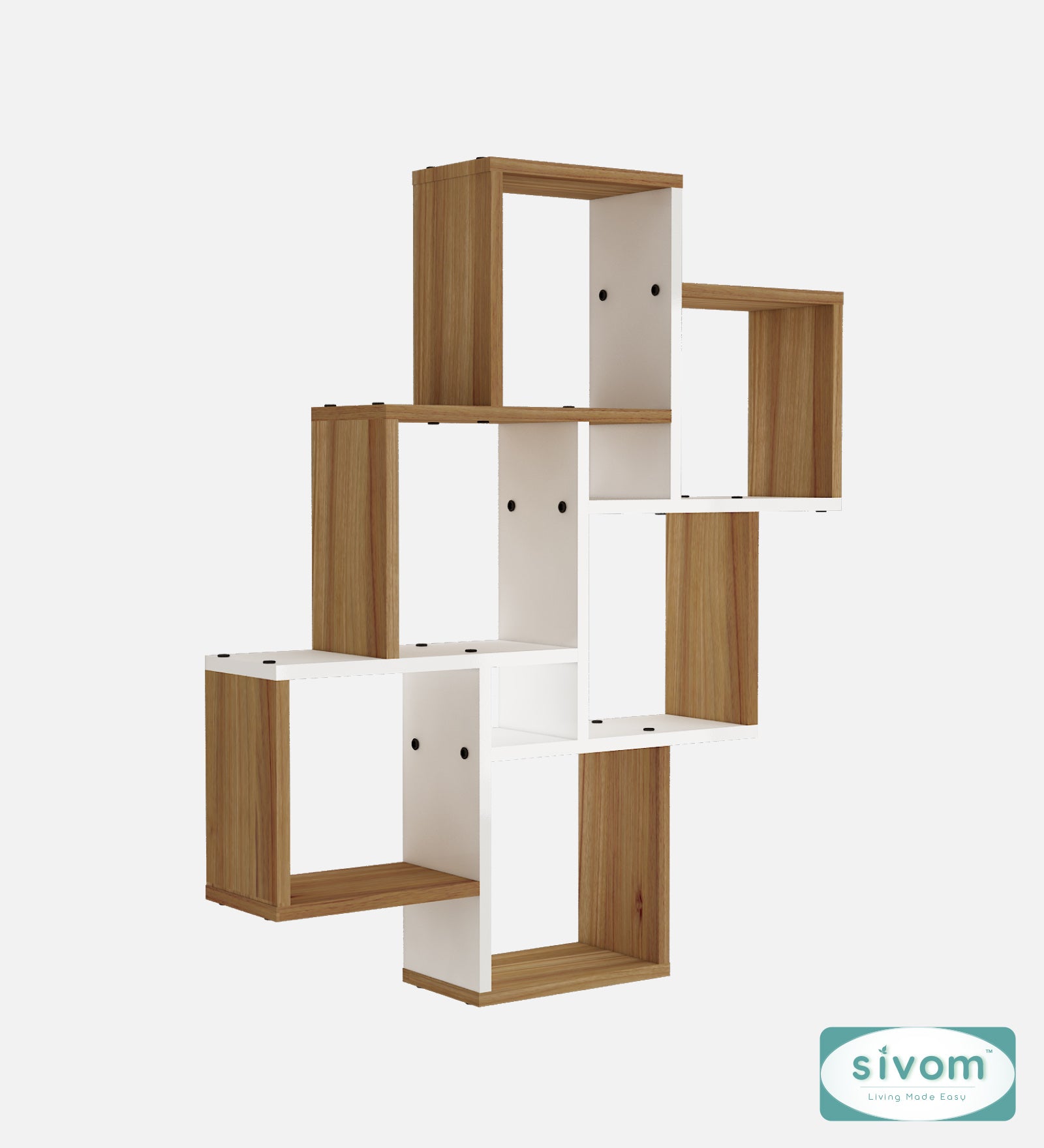 Sivom SIVOM CUBE Multipurpose Modular Wall Racks/Shelves/Organiser/Décor Particle Board Wall Shelf (Number of Shelves - 8, ) for Modern Homes | Elegant Design & Premium Finish