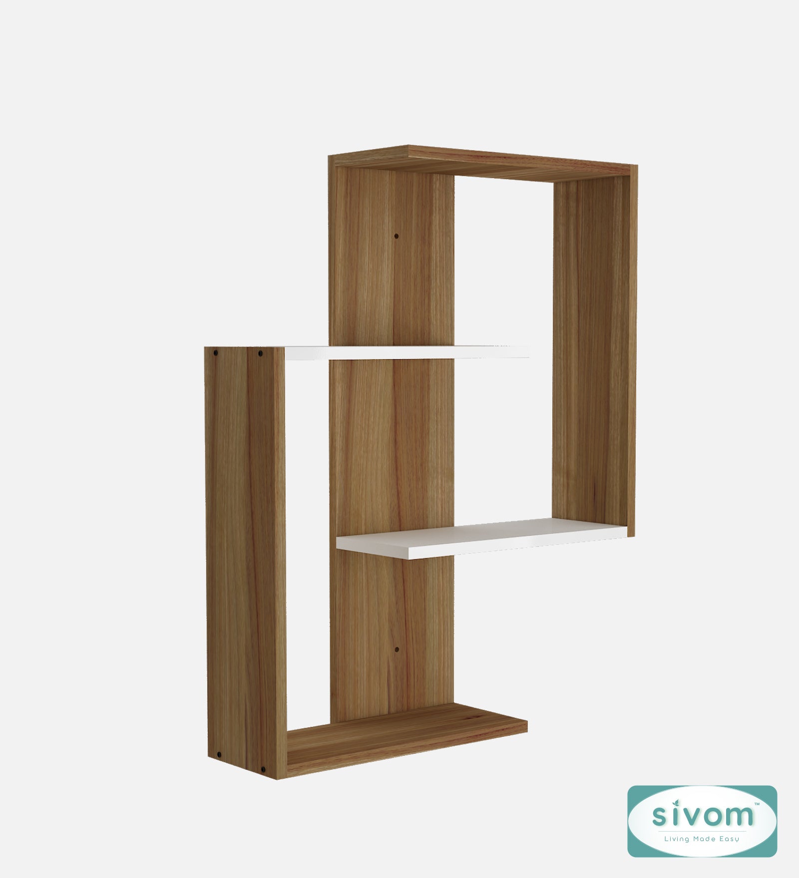 Sivom SIVOM ALEN Multipurpose Modular Wall Racks/Shelves/Organiser/Décor Particle Board Wall Shelf (Number of Shelves - 4, ) for Modern Homes | Elegant Design & Premium Finish