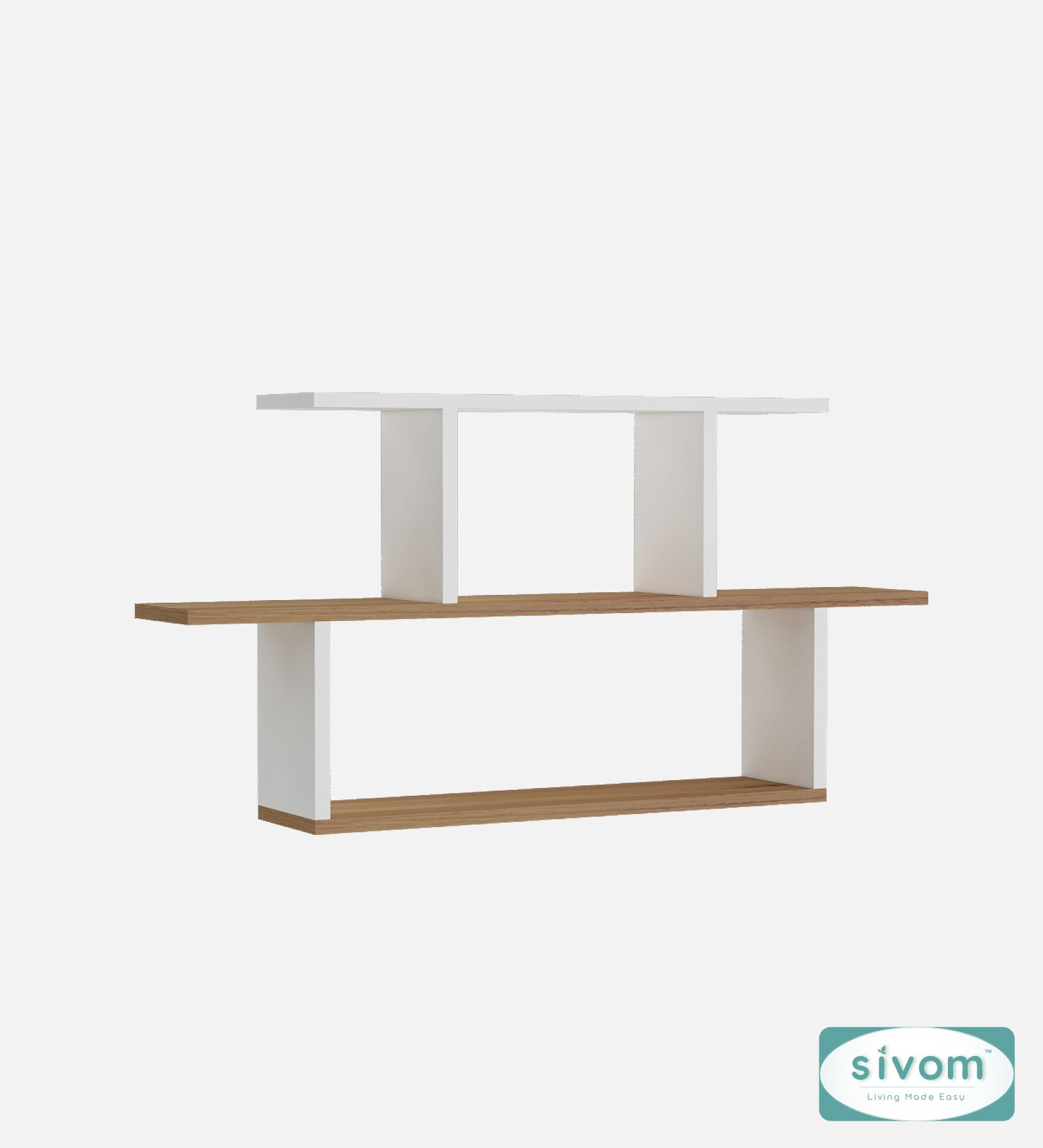 Sivom SIVOM ETHAN Multipurpose Modular Wall Racks/Shelves/Organiser/Décor Particle Board Wall Shelf (Number of Shelves - 5, ) for Modern Homes | Elegant Design & Premium Finish