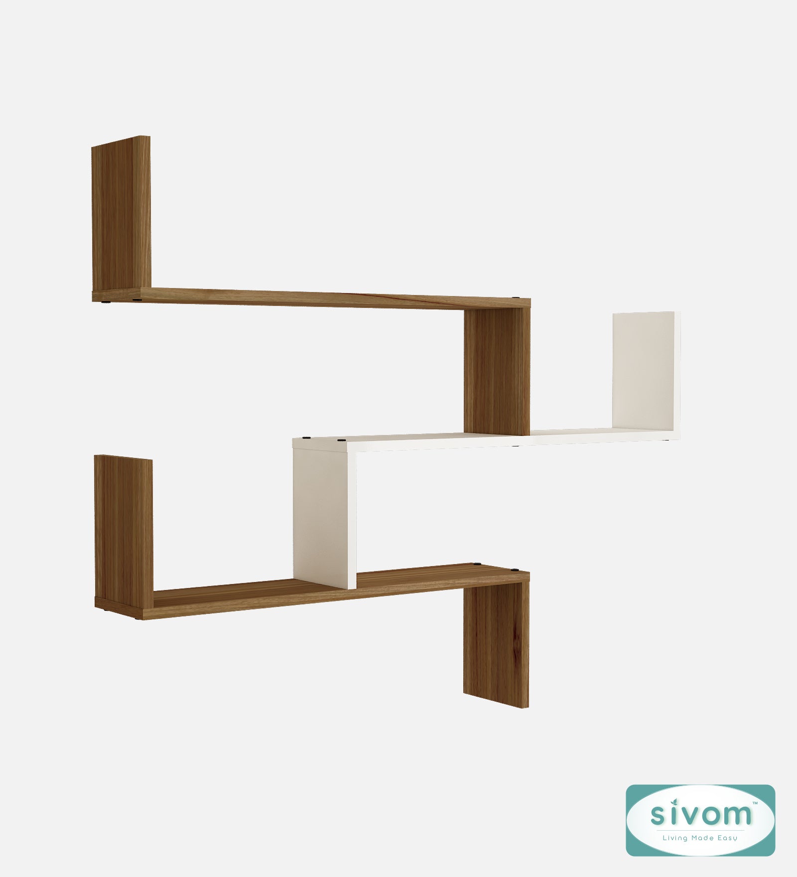 Sivom SIVOM WRAN Multipurpose Modular Wall Racks/Shelves/Organiser/Décor Particle Board Wall Shelf (Number of Shelves - 5, ) for Modern Homes | Elegant Design & Premium Finish