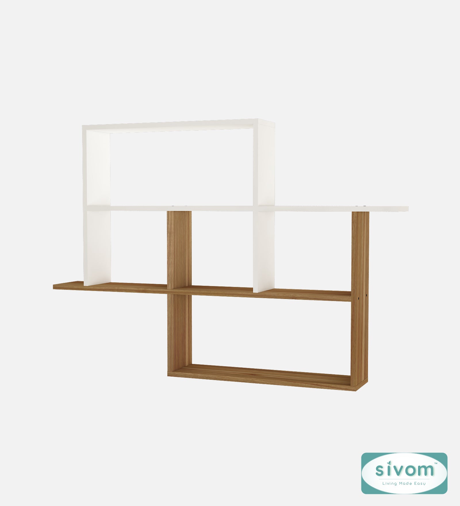 Sivom SIVOM CEDRIC Multipurpose Modular Wall Racks/Shelves/Organiser/Décor Particle Board Wall Shelf (Number of Shelves - 6, ) for Modern Homes | Elegant Design & Premium Finish