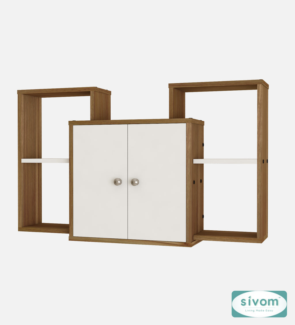 Sivom SIVOM WYDE Multipurpose Modular Wall Racks/Shelves/Organiser/Décor Particle Board Wall Shelf (Number of Shelves - 4, ) for Modern Homes | Elegant Design & Premium Finish