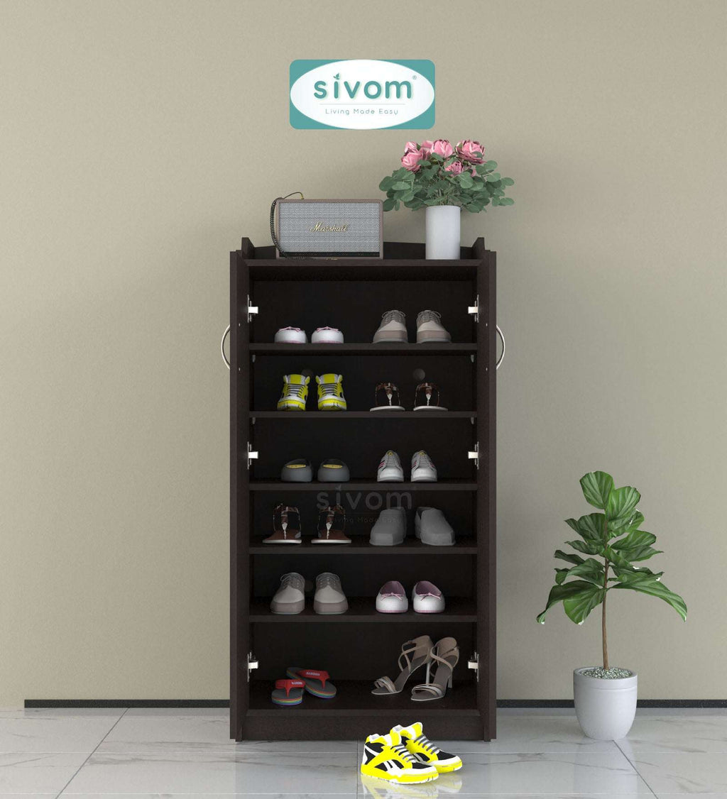 Sivom SIVOM Jade Engineered Wood Shoe Stand (, 6 Shelves, Knock Down) for Modern Homes | Elegant Design & Premium Finish