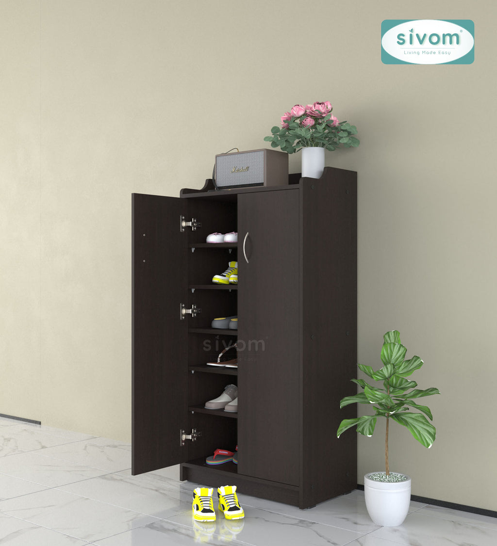 Sivom SIVOM Jade Engineered Wood Shoe Stand (, 6 Shelves, Knock Down) for Modern Homes | Elegant Design & Premium Finish