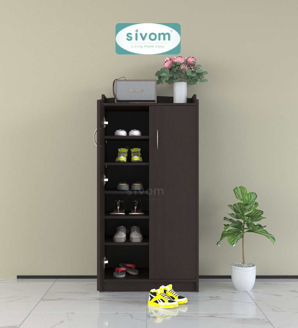 Sivom SIVOM Jade Engineered Wood Shoe Stand (, 6 Shelves, Knock Down) for Modern Homes | Elegant Design & Premium Finish