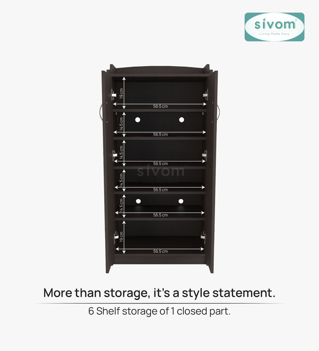 Sivom SIVOM Jade Engineered Wood Shoe Stand (, 6 Shelves, Knock Down) for Modern Homes | Elegant Design & Premium Finish
