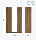SIVOM JASON Multipurpose 3 Door Closet Engineered Wood 3 Door Wardrobe for Modern Homes | Elegant Design & Premium Finish