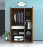 SIVOM JASON Multipurpose 3 Door Closet Engineered Wood 3 Door Wardrobe for Modern Homes | Elegant Design & Premium Finish