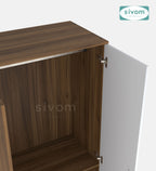 Sivom SIVOM Jennifer Multipurpose 2 Door Wardrobe / Spacious Shelves with Hanging Rail Engineered Wood 2 Door Wardrobe for Modern Homes | Elegant Design & Premium Finish