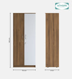 Sivom SIVOM Jennifer Multipurpose 2 Door Wardrobe / Spacious Shelves with Hanging Rail Engineered Wood 2 Door Wardrobe for Modern Homes | Elegant Design & Premium Finish