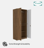 Sivom SIVOM Jennifer Multipurpose 2 Door Wardrobe / Spacious Shelves with Hanging Rail Engineered Wood 2 Door Wardrobe for Modern Homes | Elegant Design & Premium Finish