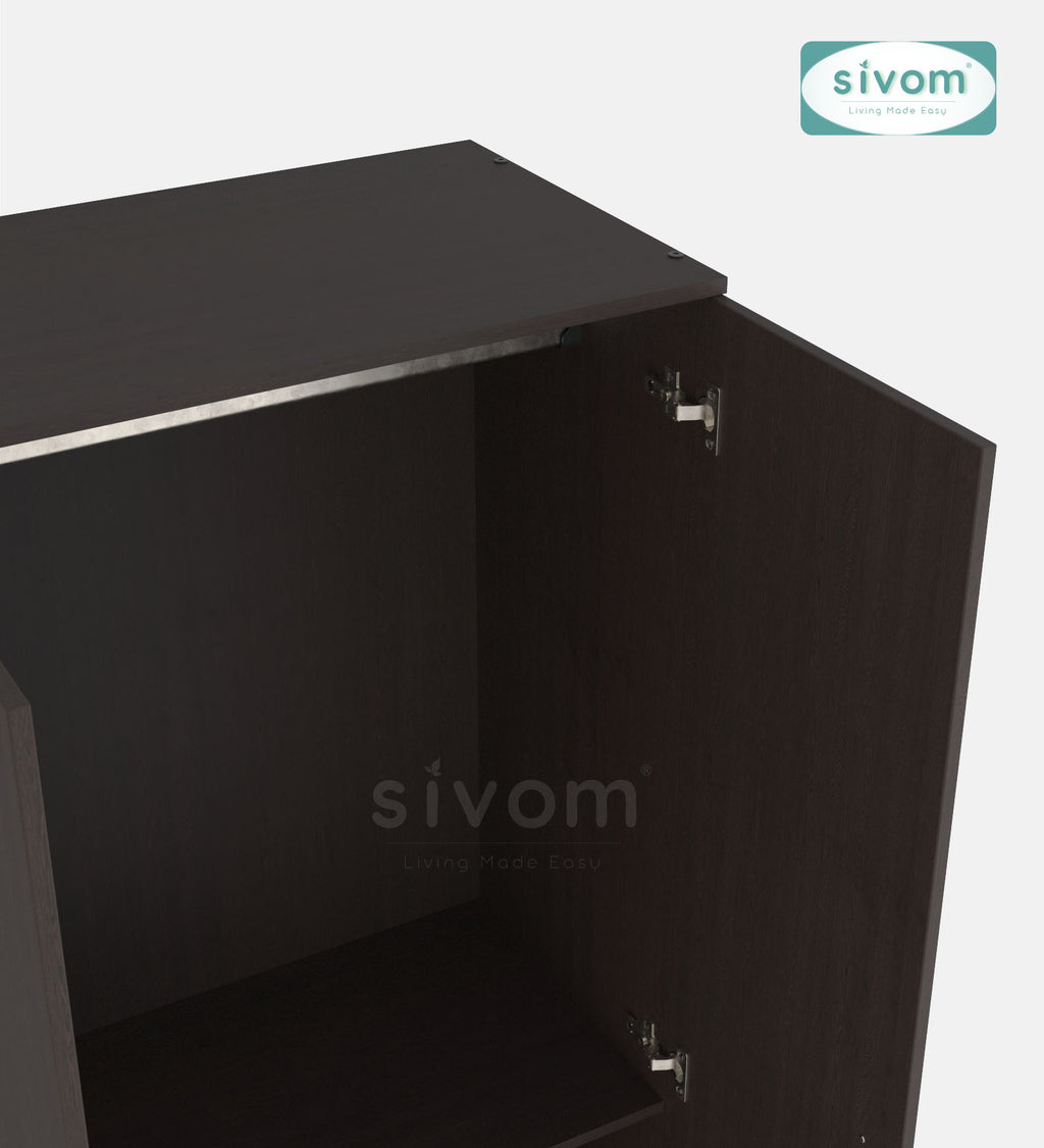 Sivom SIVOM Jennifer Multipurpose 2 Door Wardrobe / Spacious Shelves with Hanging Rail Engineered Wood 2 Door Wardrobe for Modern Homes | Elegant Design & Premium Finish