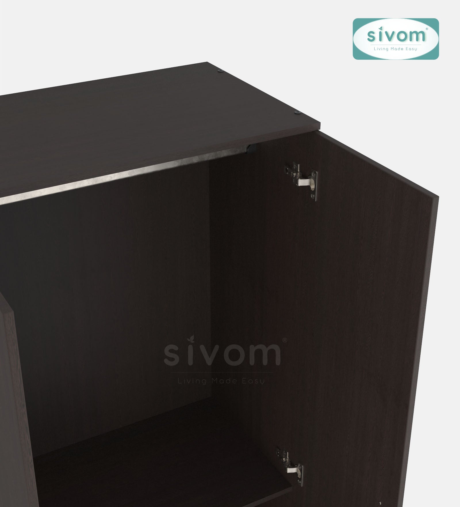 Sivom SIVOM Jennifer Multipurpose 2 Door Wardrobe / Spacious Shelves with Hanging Rail Engineered Wood 2 Door Wardrobe for Modern Homes | Elegant Design & Premium Finish