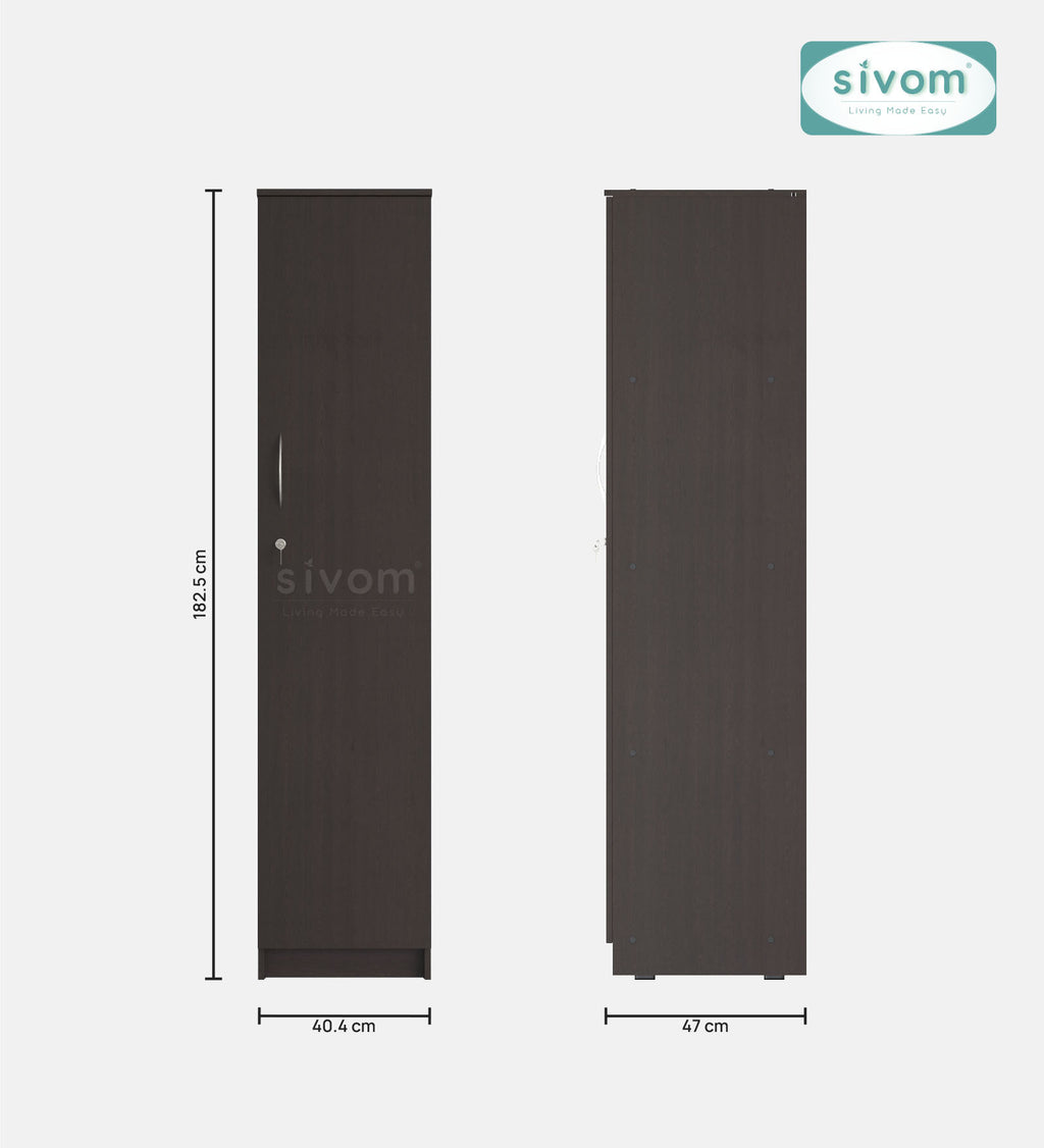 Sivom SIVOM JENNIFER Multipurpose 1 Door Wardrobe / Spacious 4 Shelves with Drawer Engineered Wood 1 Door Wardrobe for Modern Homes | Elegant Design & Premium Finish