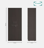 Sivom SIVOM Jennifer Multipurpose 2 Door Wardrobe / Spacious Shelves with Hanging Rail Engineered Wood 2 Door Wardrobe for Modern Homes | Elegant Design & Premium Finish