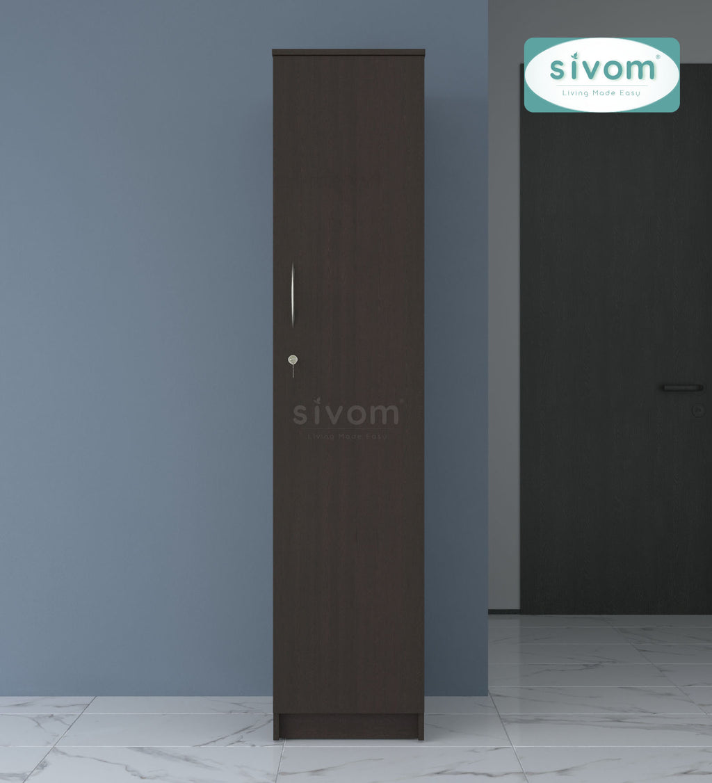 Sivom SIVOM JENNIFER Multipurpose 1 Door Wardrobe / Spacious 4 Shelves with Drawer Engineered Wood 1 Door Wardrobe for Modern Homes | Elegant Design & Premium Finish