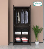 Sivom SIVOM Jennifer Multipurpose 2 Door Wardrobe / Spacious Shelves with Hanging Rail Engineered Wood 2 Door Wardrobe for Modern Homes | Elegant Design & Premium Finish