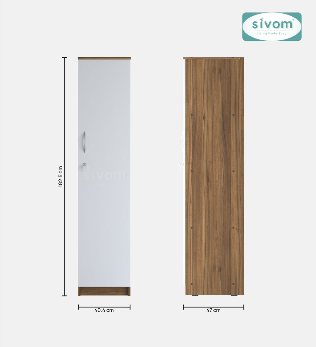 Sivom SIVOM JENNIFER Multipurpose 1 Door Wardrobe / Spacious 4 Shelves with Drawer Engineered Wood 1 Door Wardrobe for Modern Homes | Elegant Design & Premium Finish