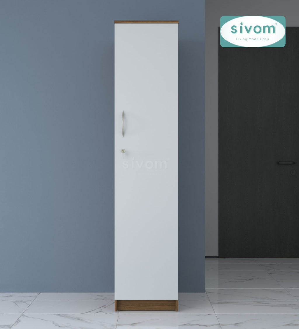 Sivom SIVOM JENNIFER Multipurpose 1 Door Wardrobe / Spacious 4 Shelves with Drawer Engineered Wood 1 Door Wardrobe for Modern Homes | Elegant Design & Premium Finish