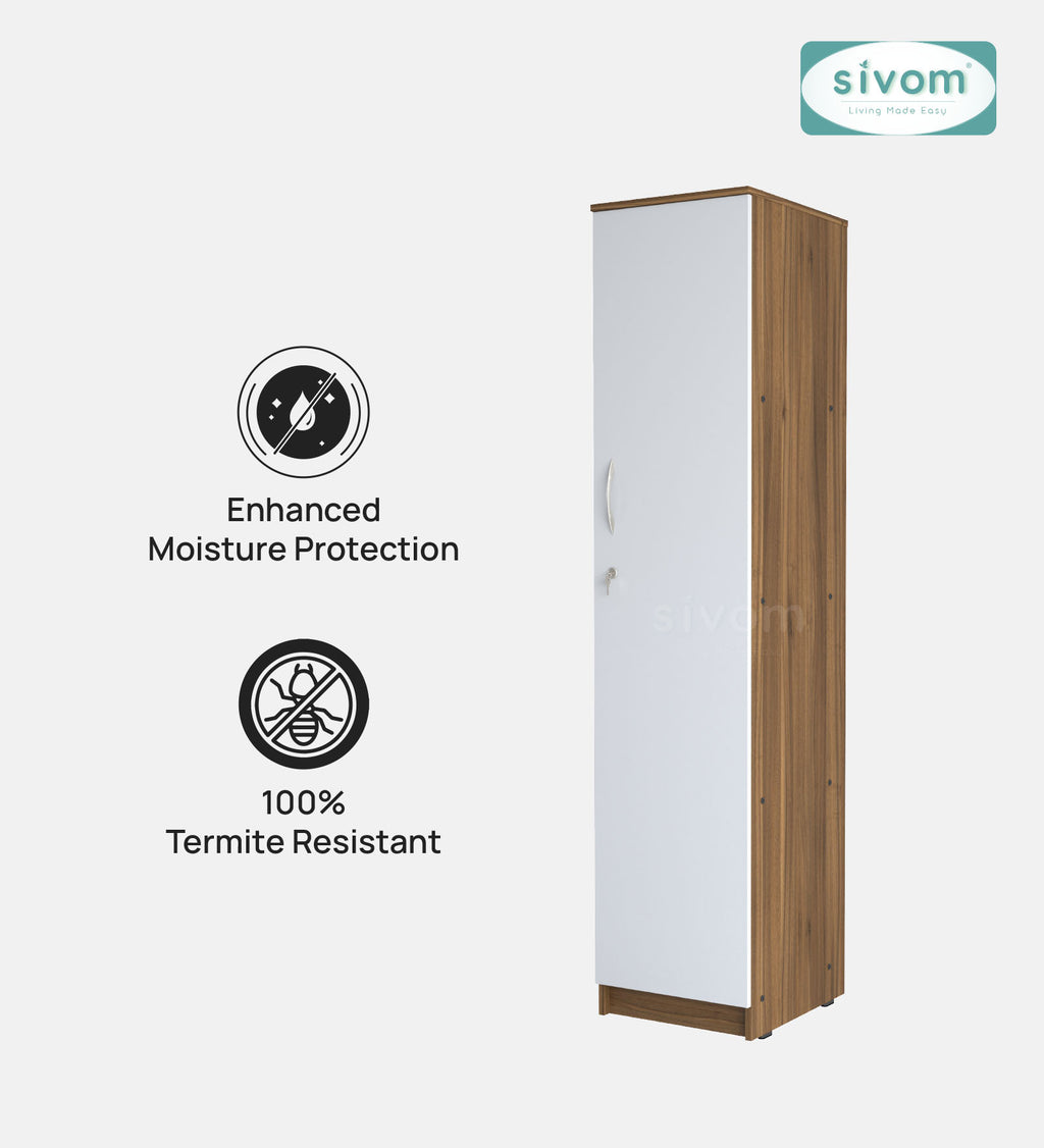Sivom SIVOM JENNIFER Multipurpose 1 Door Wardrobe / Spacious 4 Shelves with Drawer Engineered Wood 1 Door Wardrobe for Modern Homes | Elegant Design & Premium Finish