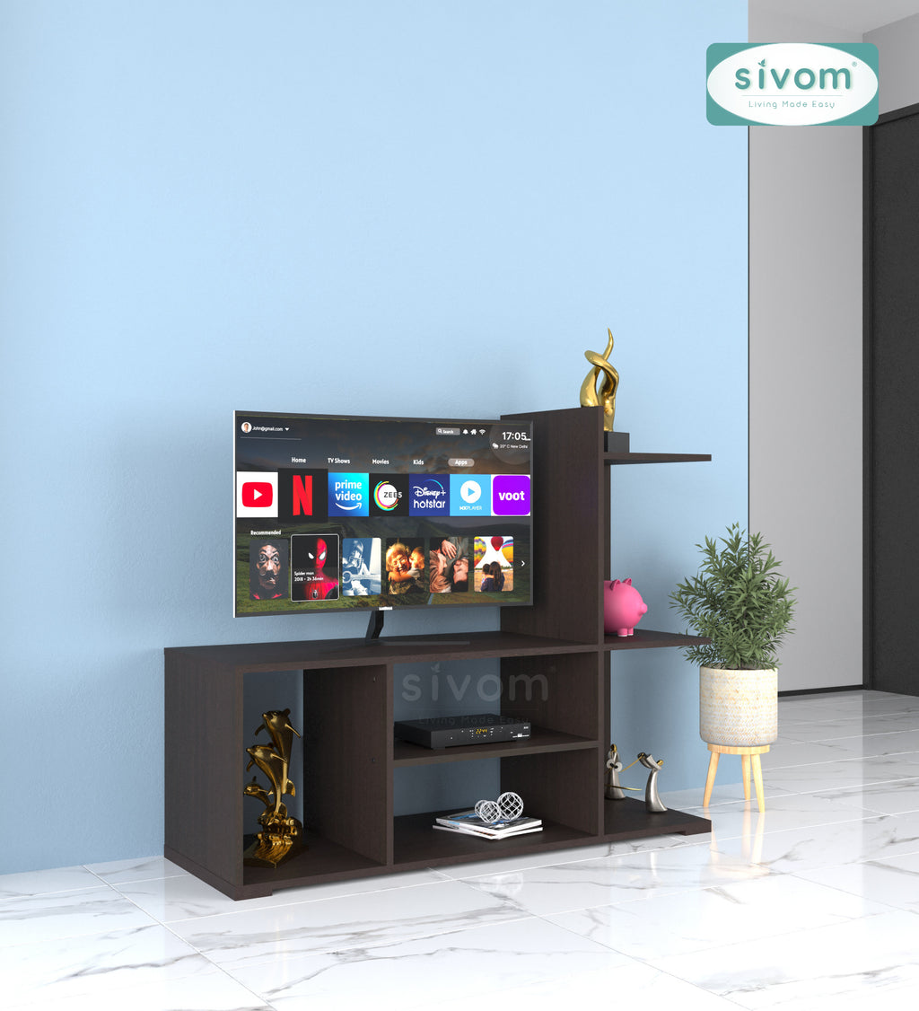 Sivom furniture SIVOM Jewel Multipurpose TV Unit fits upto 43 inch with Storage Engineered Wood TV Entertainment Unit for Modern Homes | Elegant Design & Premium Finish