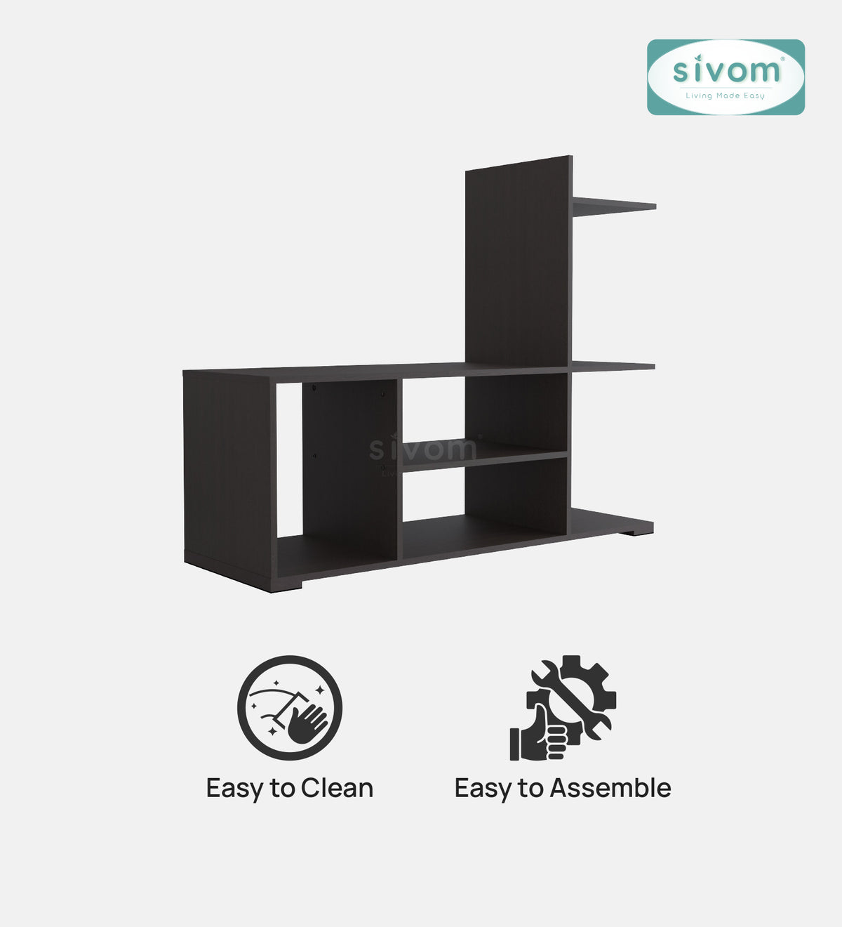 Sivom furniture SIVOM Jewel Multipurpose TV Unit fits upto 43 inch with Storage Engineered Wood TV Entertainment Unit for Modern Homes | Elegant Design & Premium Finish