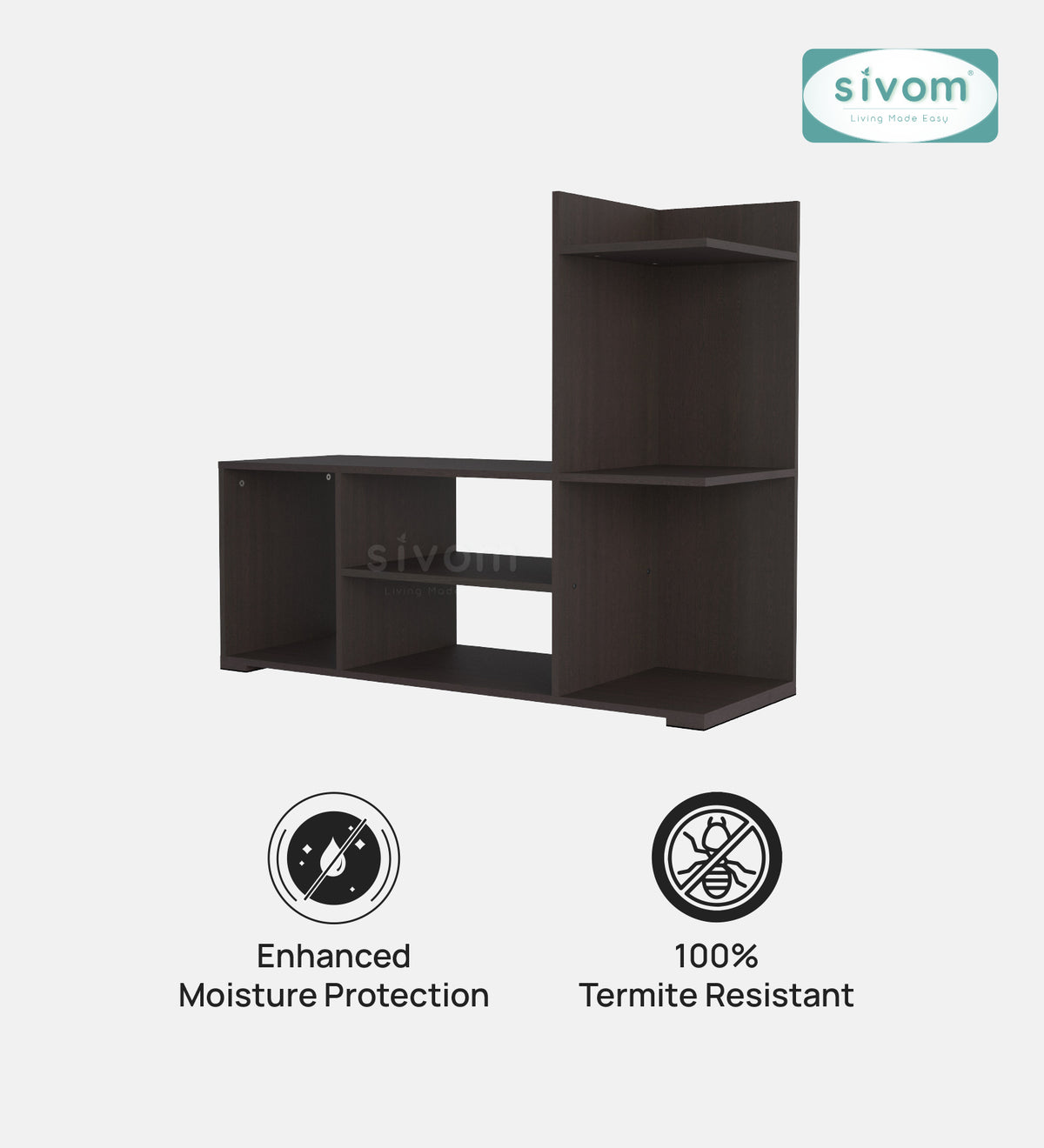 Sivom furniture SIVOM Jewel Multipurpose TV Unit fits upto 43 inch with Storage Engineered Wood TV Entertainment Unit for Modern Homes | Elegant Design & Premium Finish