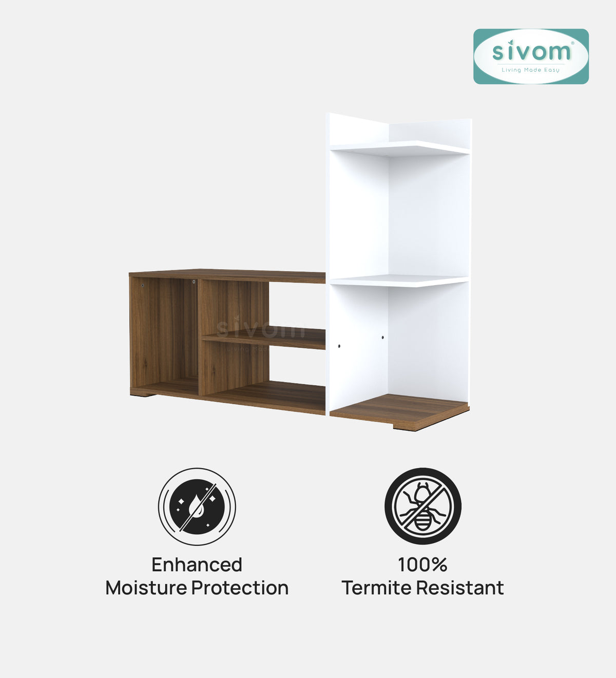 Sivom furniture SIVOM Jewel Multipurpose TV Unit fits upto 43 inch with Storage Engineered Wood TV Entertainment Unit for Modern Homes | Elegant Design & Premium Finish