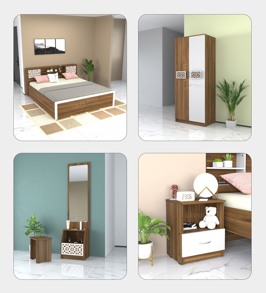 Sivom furniture Kang King With Storage Bedroom Combo