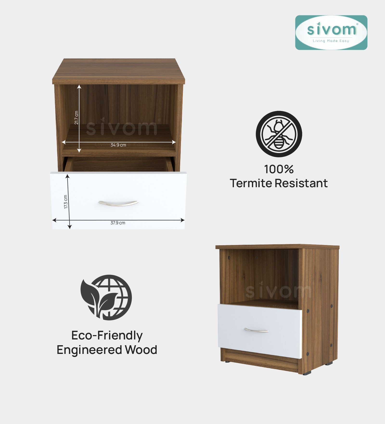 Sivom furniture Kang King With Storage Bedroom Combo