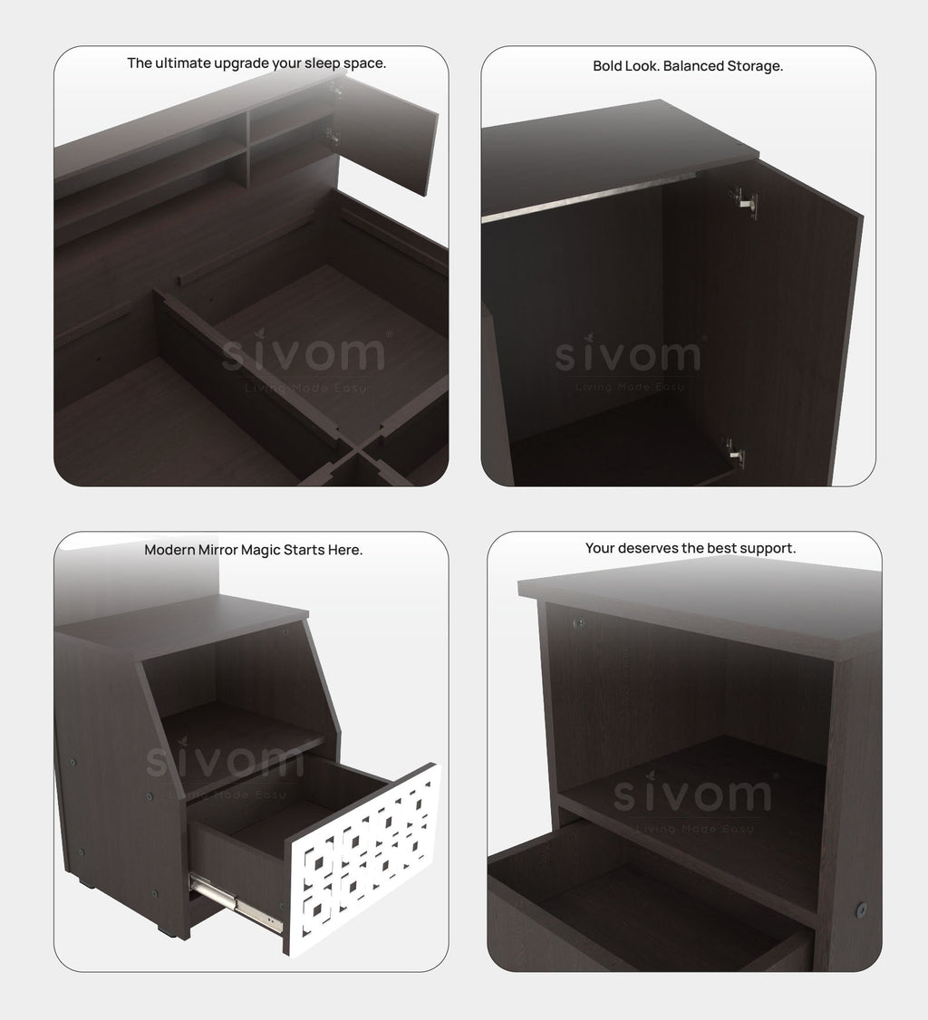 Sivom furniture Kang King With Storage Bedroom Combo