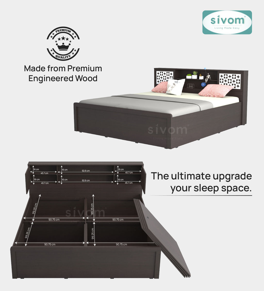 Sivom furniture Kang King With Storage Bedroom Combo