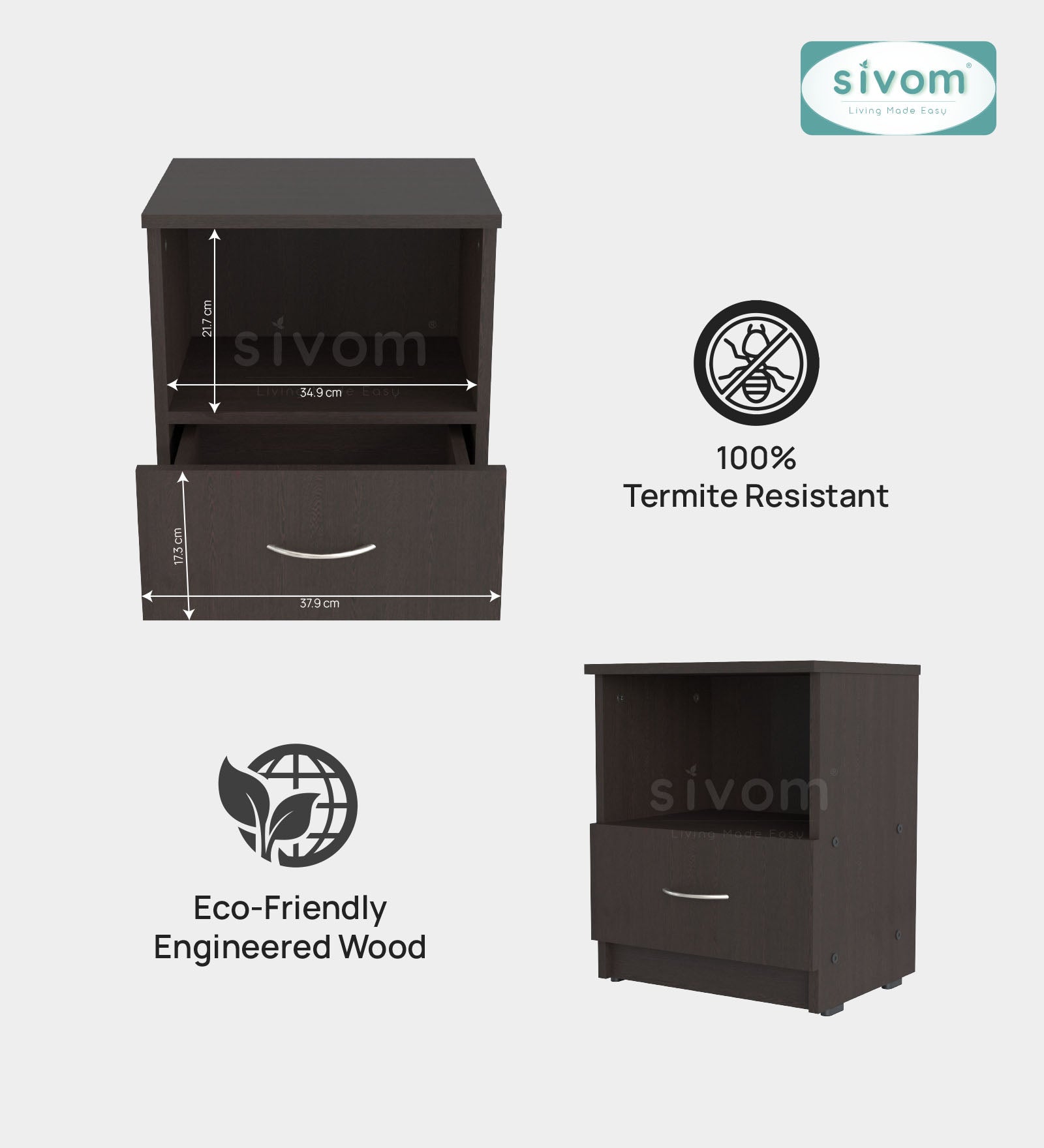 Sivom furniture Kang King With Storage Bedroom Combo