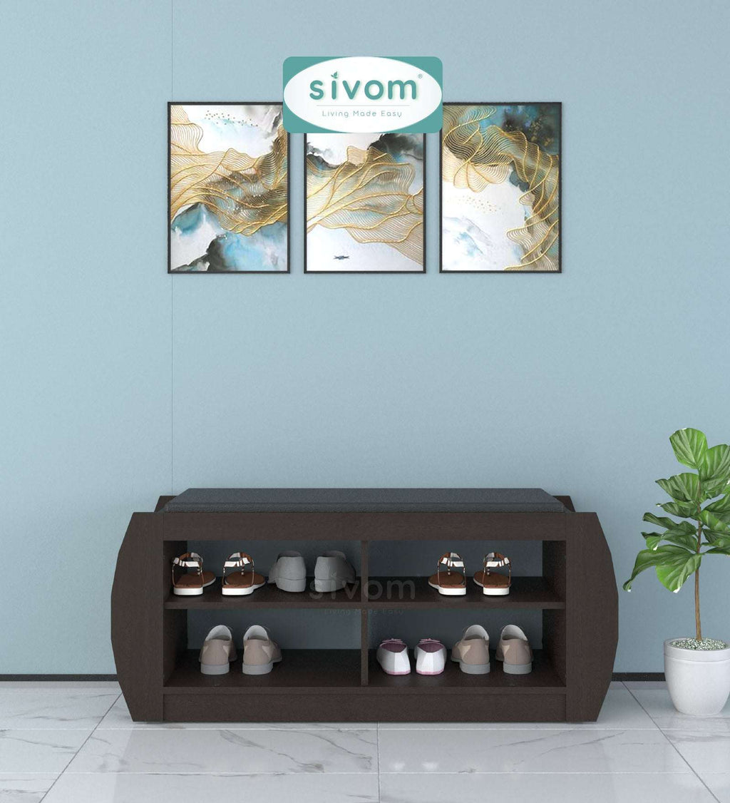 Sivom SIVOM Kate Engineered Wood Shoe Rack (, 4 Shelves, Knock Down) for Modern Homes | Elegant Design & Premium Finish