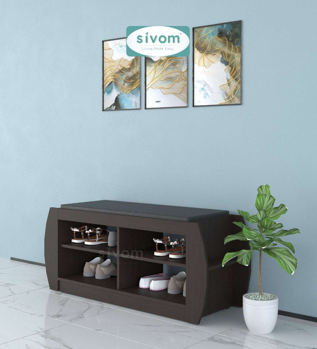 Sivom SIVOM Kate Engineered Wood Shoe Rack (, 4 Shelves, Knock Down) for Modern Homes | Elegant Design & Premium Finish