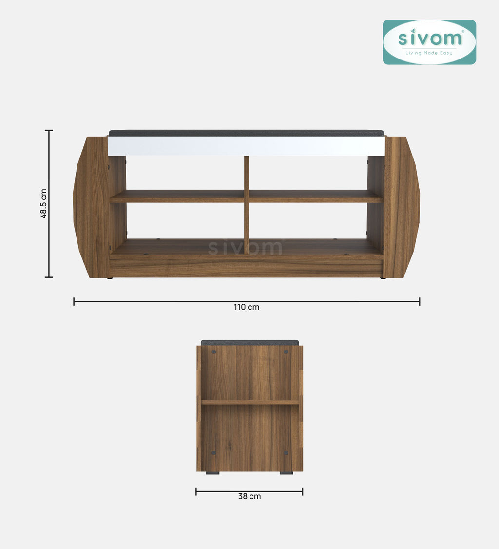 Sivom SIVOM Kate Engineered Wood Shoe Rack (, 4 Shelves, Knock Down) for Modern Homes | Elegant Design & Premium Finish