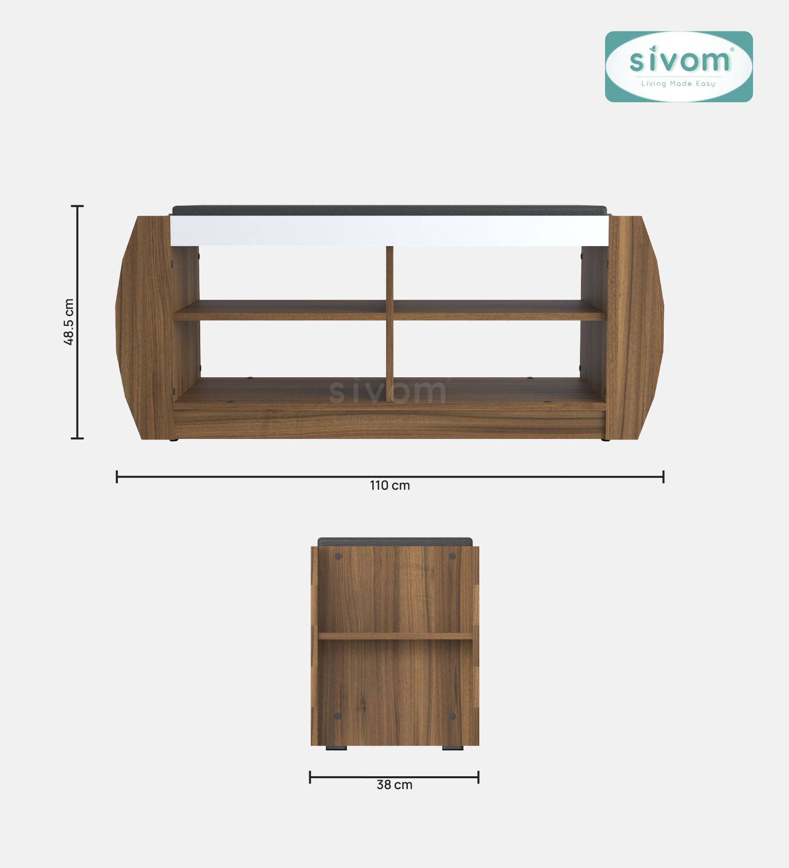 Sivom SIVOM Kate Engineered Wood Shoe Rack (, 4 Shelves, Knock Down) for Modern Homes | Elegant Design & Premium Finish
