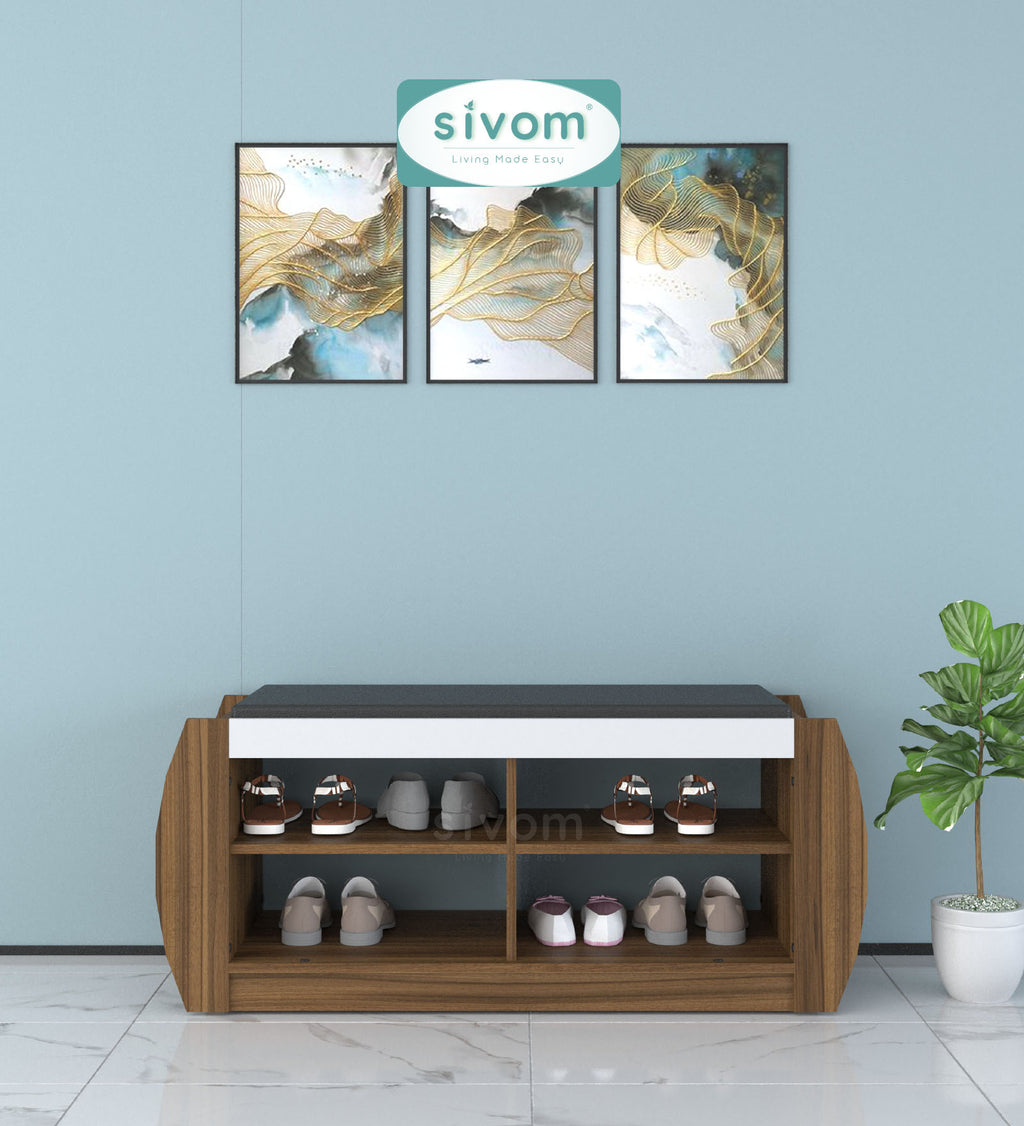 Sivom SIVOM Kate Engineered Wood Shoe Rack (, 4 Shelves, Knock Down) for Modern Homes | Elegant Design & Premium Finish