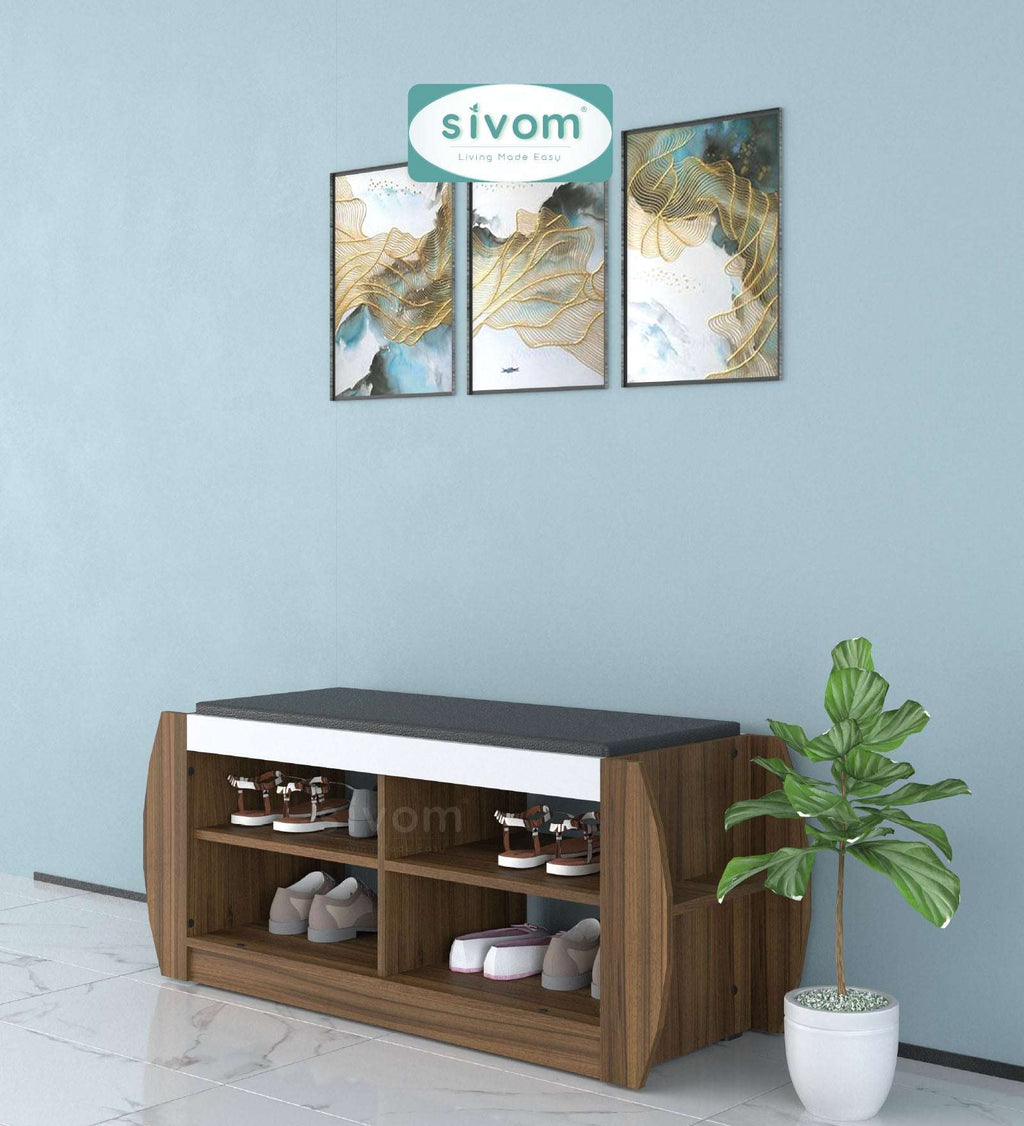 Sivom SIVOM Kate Engineered Wood Shoe Rack (, 4 Shelves, Knock Down) for Modern Homes | Elegant Design & Premium Finish