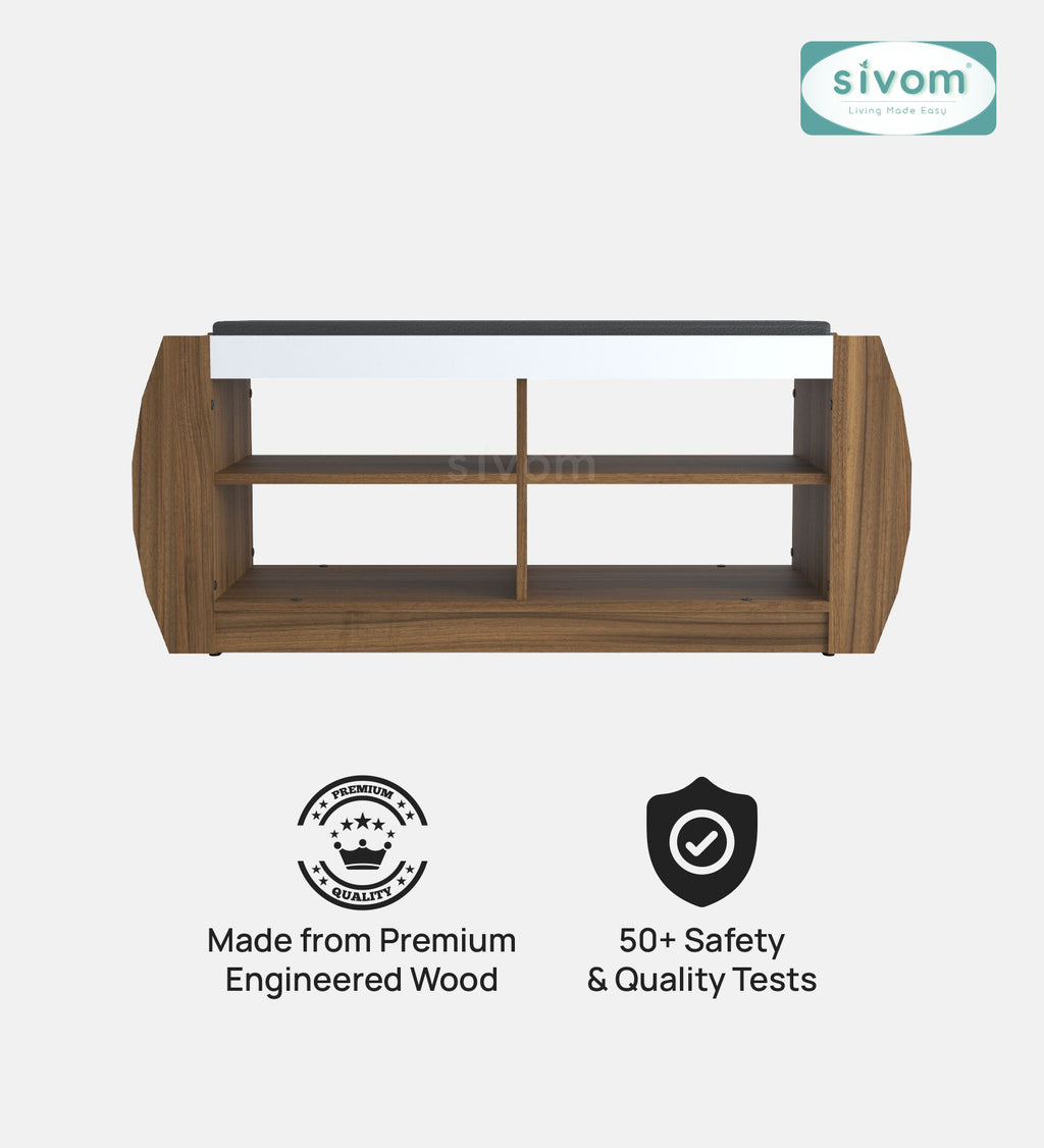 Sivom SIVOM Kate Engineered Wood Shoe Rack (, 4 Shelves, Knock Down) for Modern Homes | Elegant Design & Premium Finish