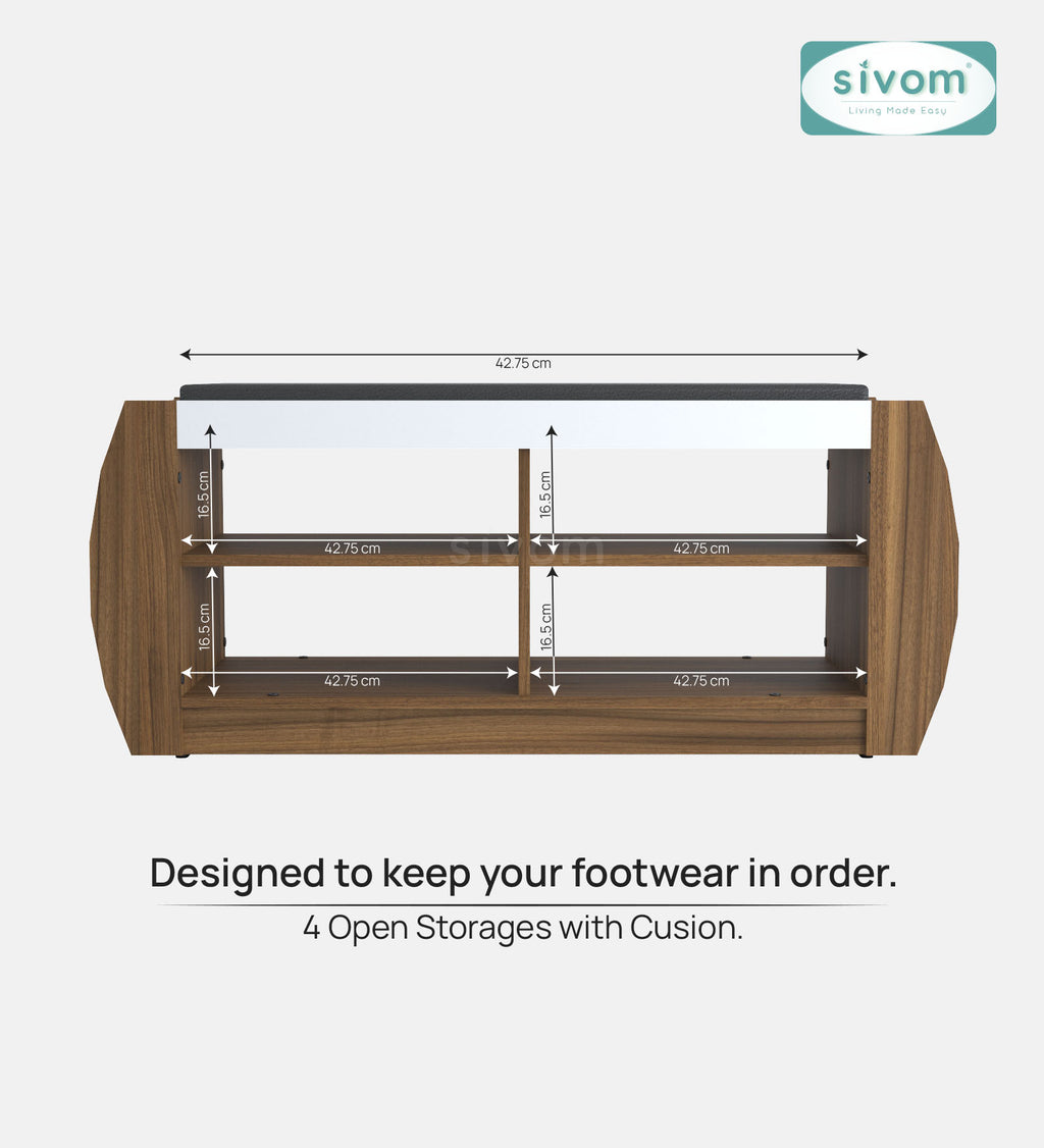 Sivom SIVOM Kate Engineered Wood Shoe Rack (, 4 Shelves, Knock Down) for Modern Homes | Elegant Design & Premium Finish