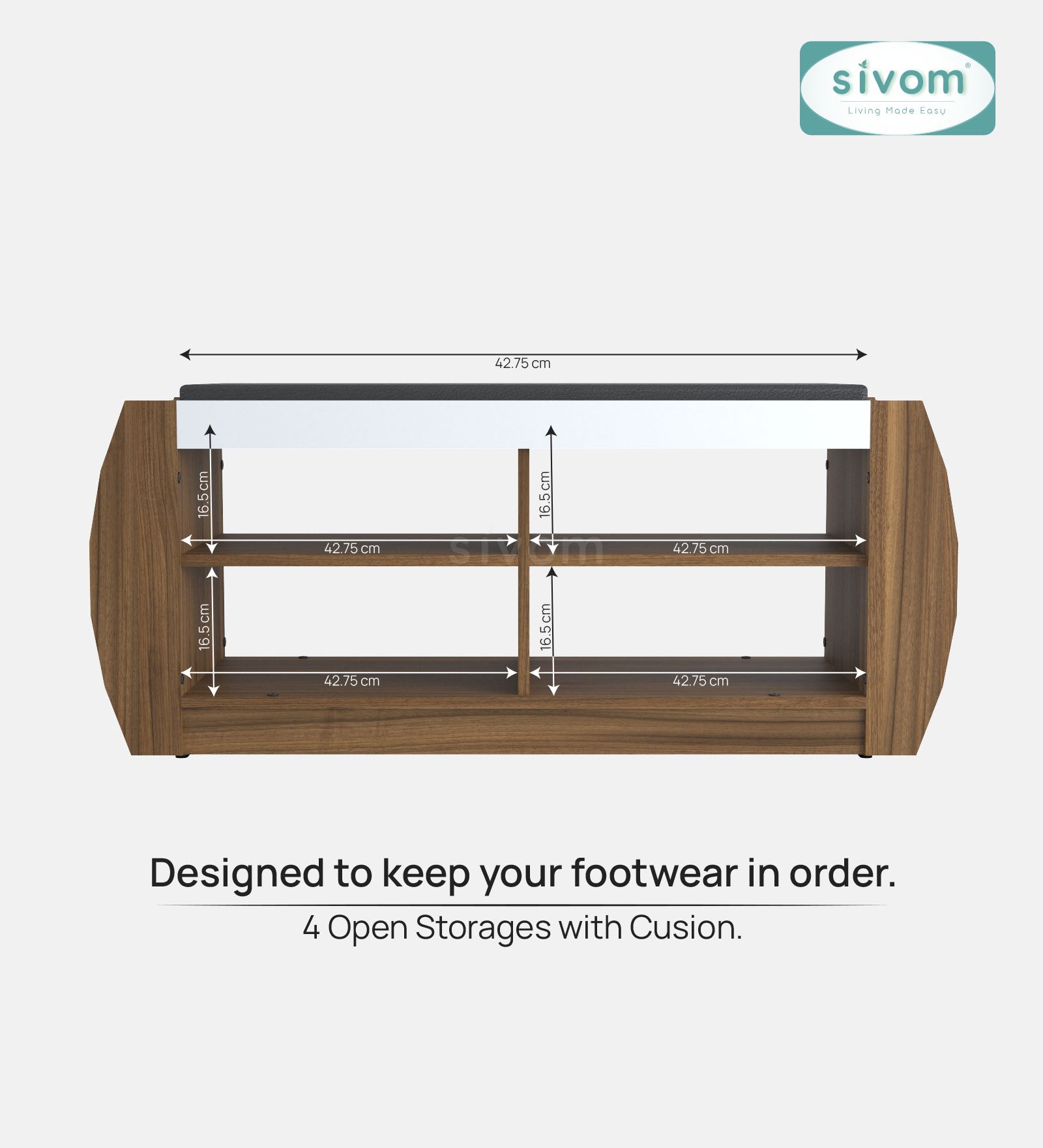 Sivom SIVOM Kate Engineered Wood Shoe Rack (, 4 Shelves, Knock Down) for Modern Homes | Elegant Design & Premium Finish