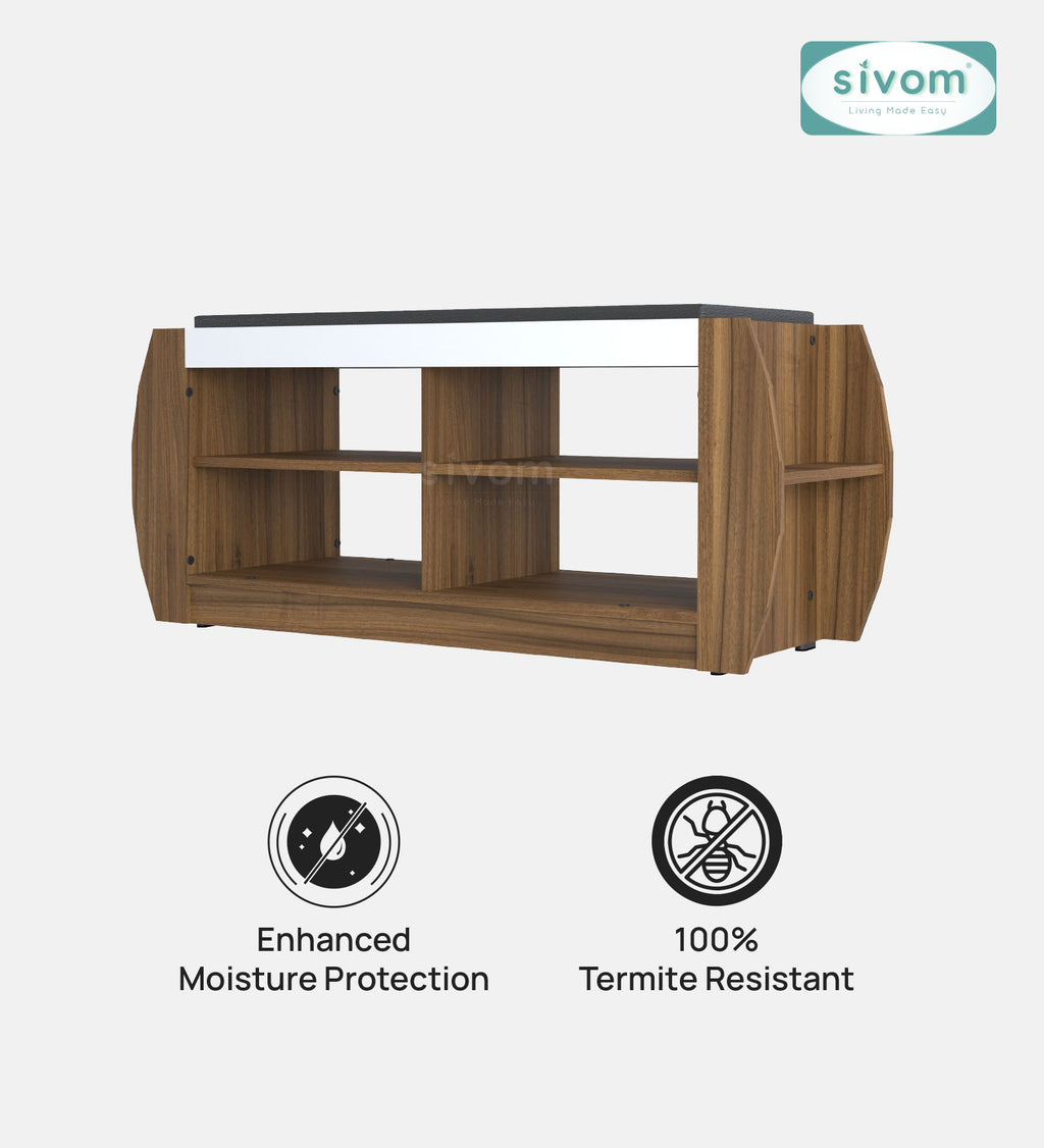 Sivom SIVOM Kate Engineered Wood Shoe Rack (, 4 Shelves, Knock Down) for Modern Homes | Elegant Design & Premium Finish