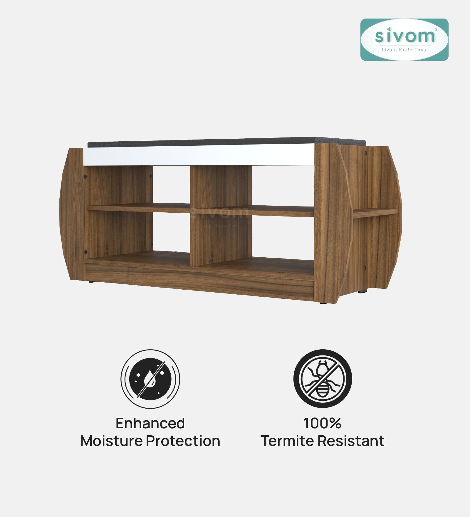 Sivom SIVOM Kate Engineered Wood Shoe Rack (, 4 Shelves, Knock Down) for Modern Homes | Elegant Design & Premium Finish